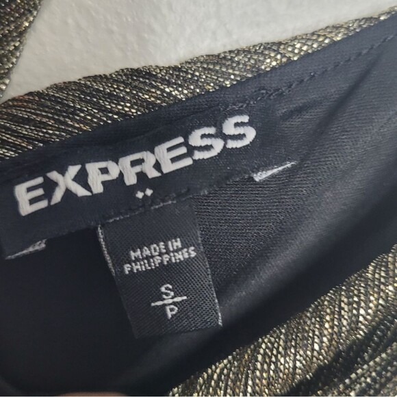 Express gold shimmer metallic disco going out party low back top size small - Picture 3 of 6